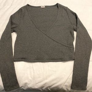 Gray Lounge Wrap Sweater